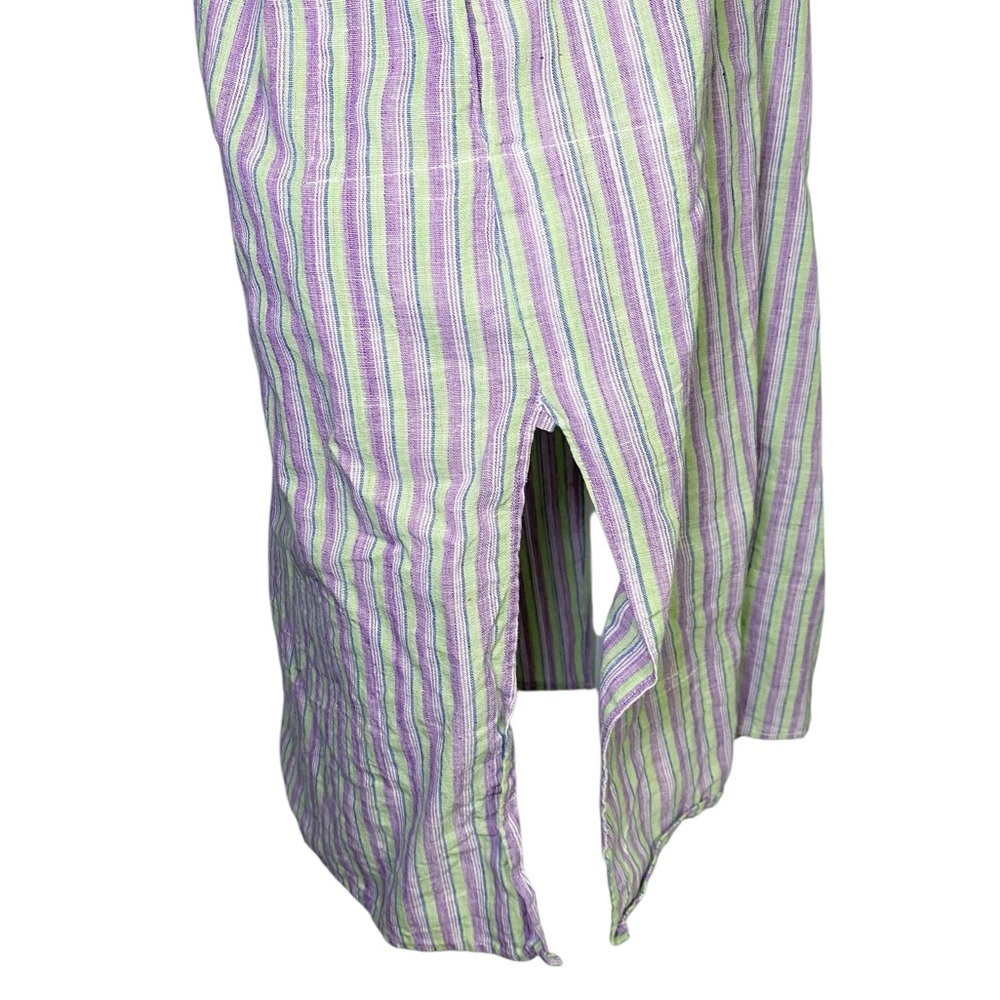 Unbranded Striped Green and Purple Long Mini Dress - Picture 6 of 14